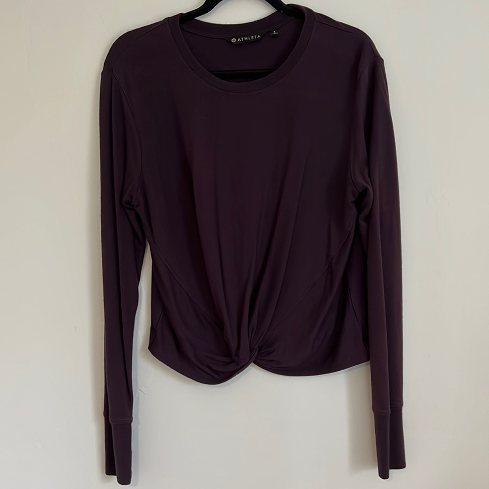 Athleta twist front purple plum pullover sweatshirt